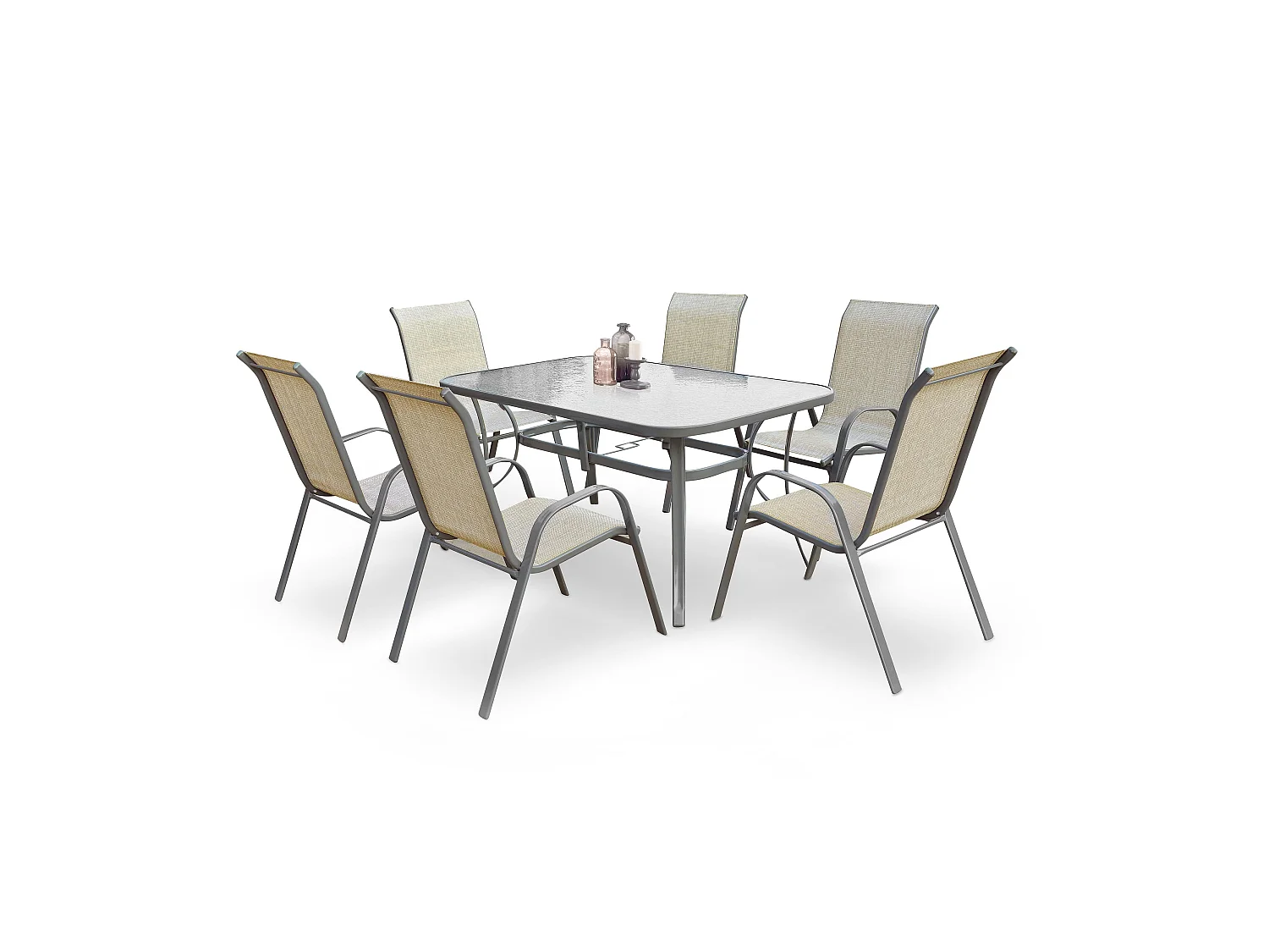 Ensemble de jardin en acier 7 stuks