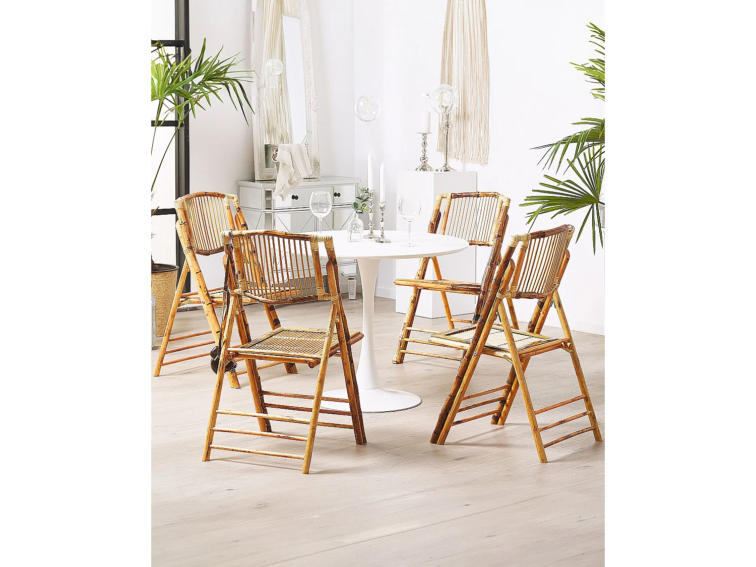 Set van 4 eetkamerstoelen TRENTOR Bamboehout Natuurlijk