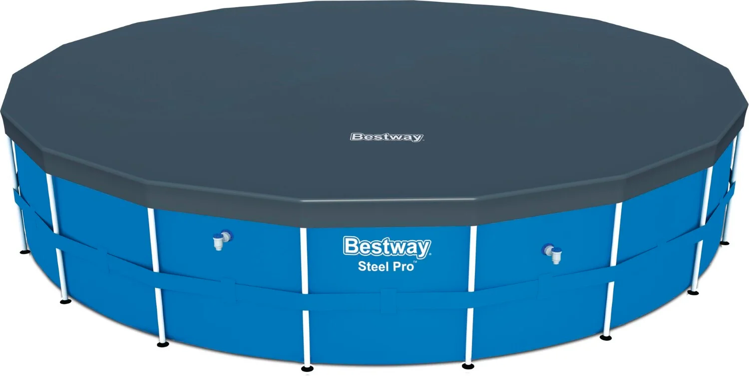 Bestway zwembadafdekhoes Flowclear rond grijs D 555 H 5 cm