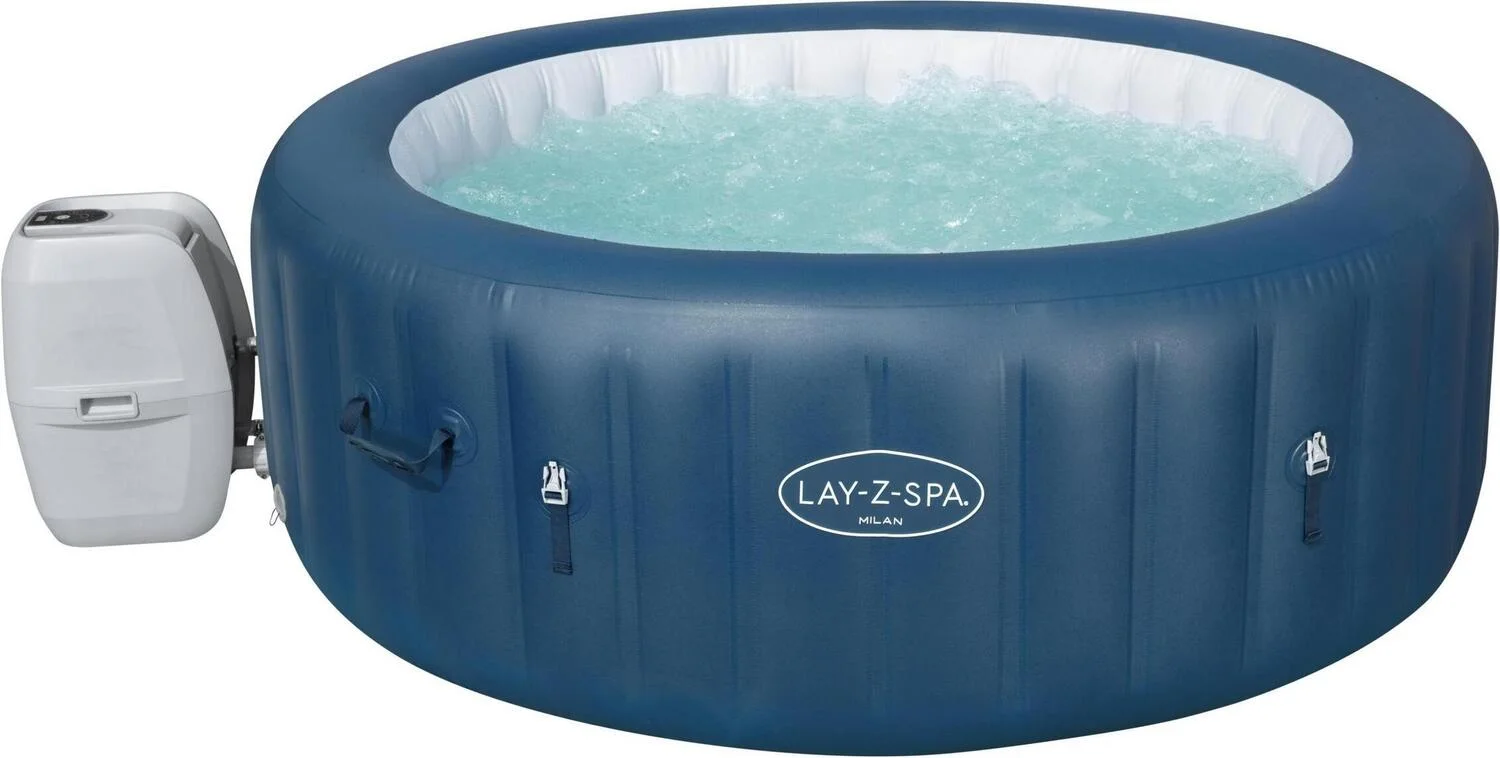 Bestway opblaasbaar bubbelbad Lay-Z-Spa Milan met filterpomp D 196 H 71 cm