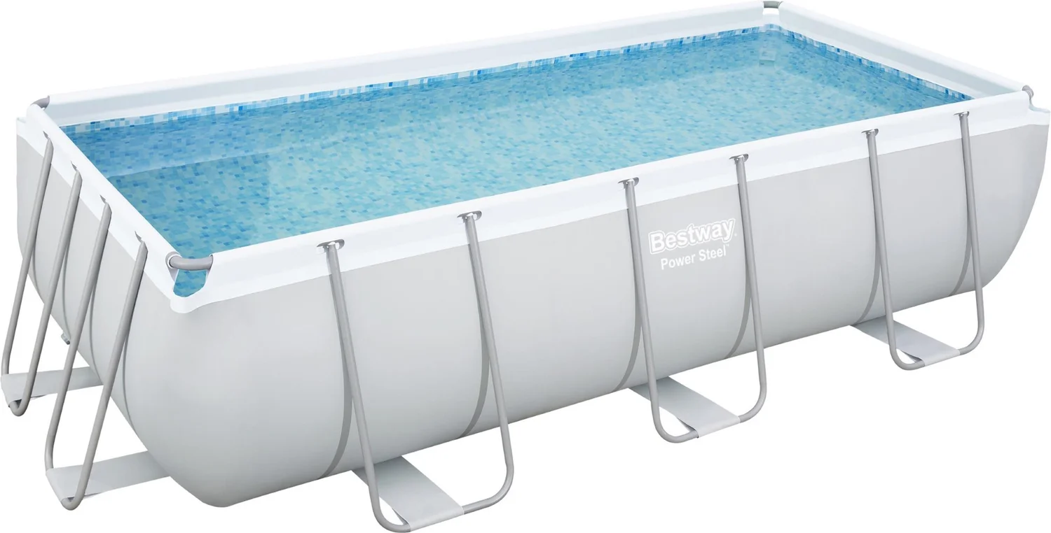 Bestway frame zwembad Power Steel met filterpomp rechthoek 404 x 201 x 100 cm