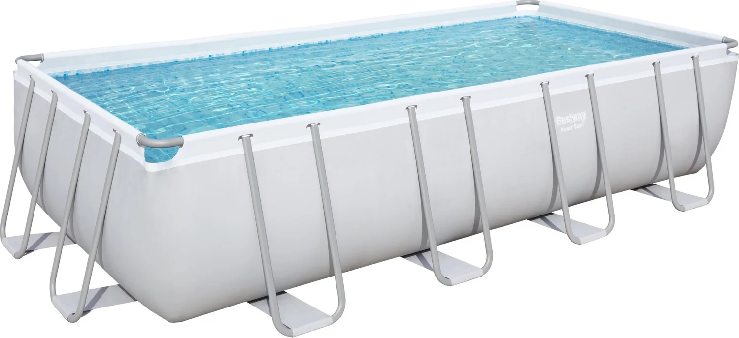 Bestway frame zwembad Power Steel met filterpomp 488 x 244 x 122 cm