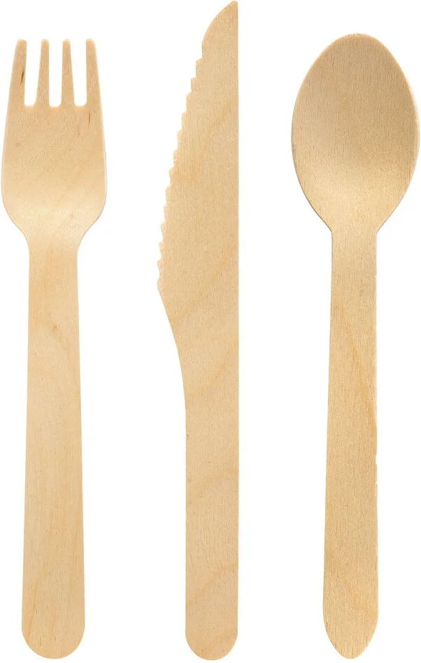 Biopak houten bestek 16 cm 18 delig