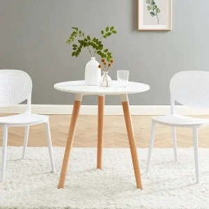 Eettafel met 2 plaatsen in MDF en beukenhout – Wit – ROLENA – Koop nu goedkoop online