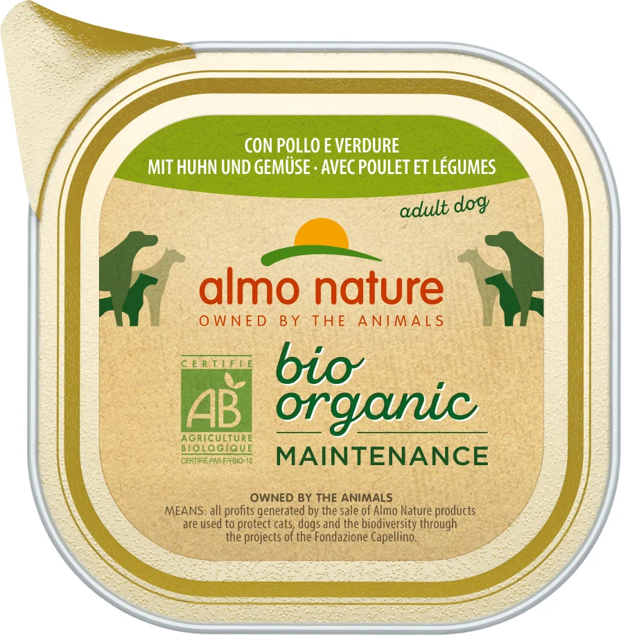 Almo Nature natvoer Biorganic adult kip/groente 100 g
