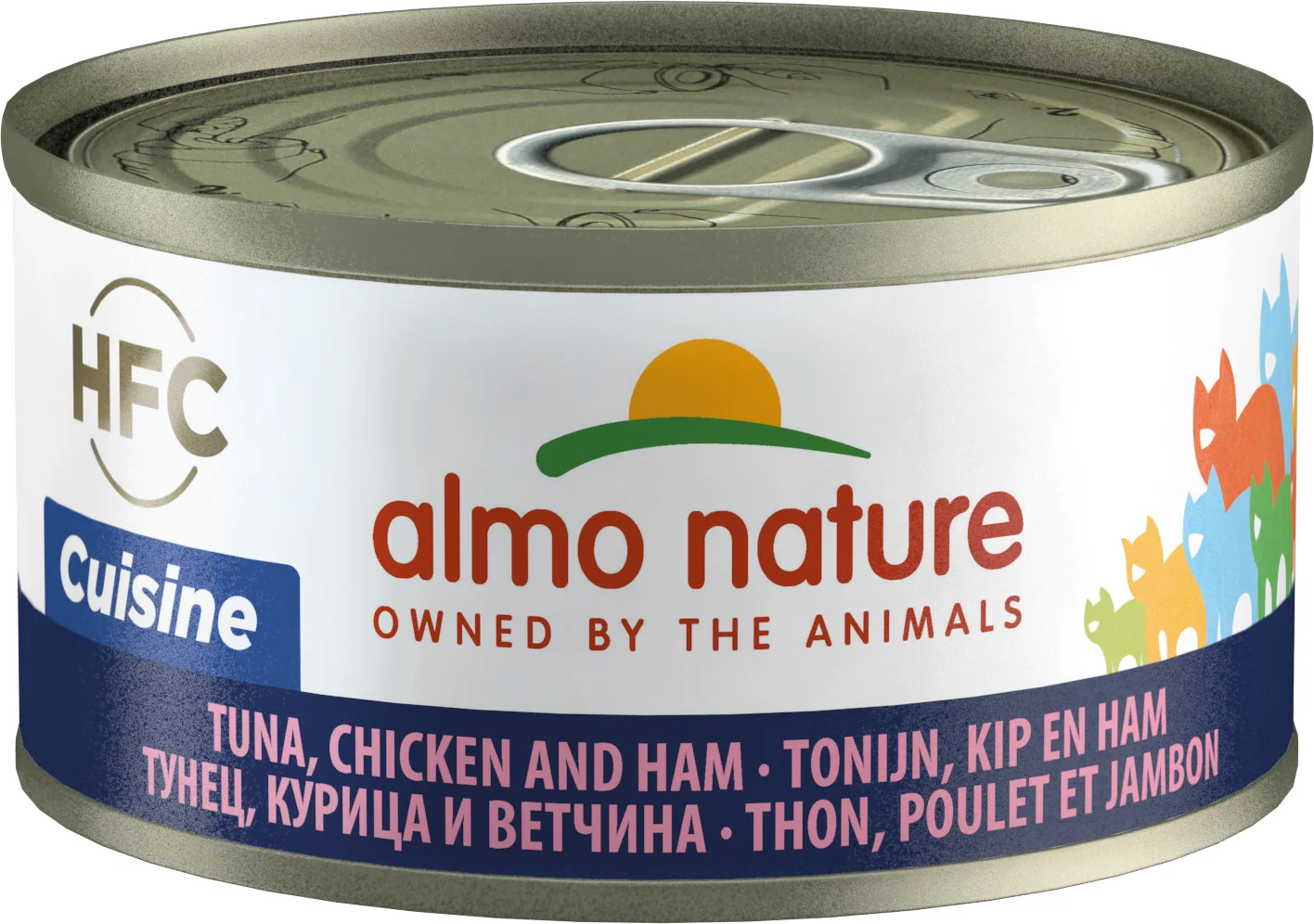 Almo Nature kattenvoer HFC tonijn, kip en ham 70 g