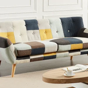 Driezitsbank in patchworkstof SERTI II – Koop nu goedkoop in je online meubelshop
