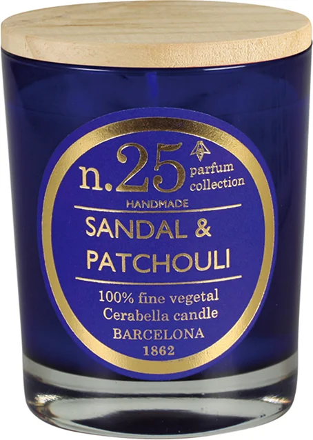 Cerabella geurkaars Sandal & Patchouli bloemig 40 uur D 8 H 12 cm
