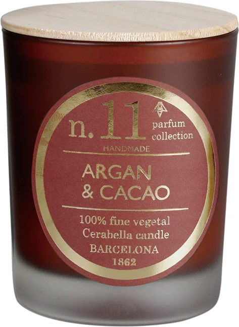 Cerabella geurkaars Argan & Cacao kruidig 40 uur D 8 H 12 cm