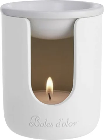 Boles d'olor wax geurbrander Etna wit D 9 H 11 cm