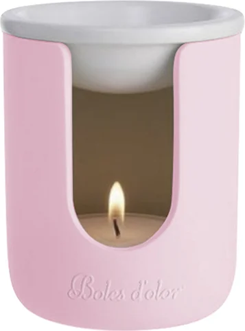 Boles d'olor wax geurbrander Etna roze D 9 H 11 cm