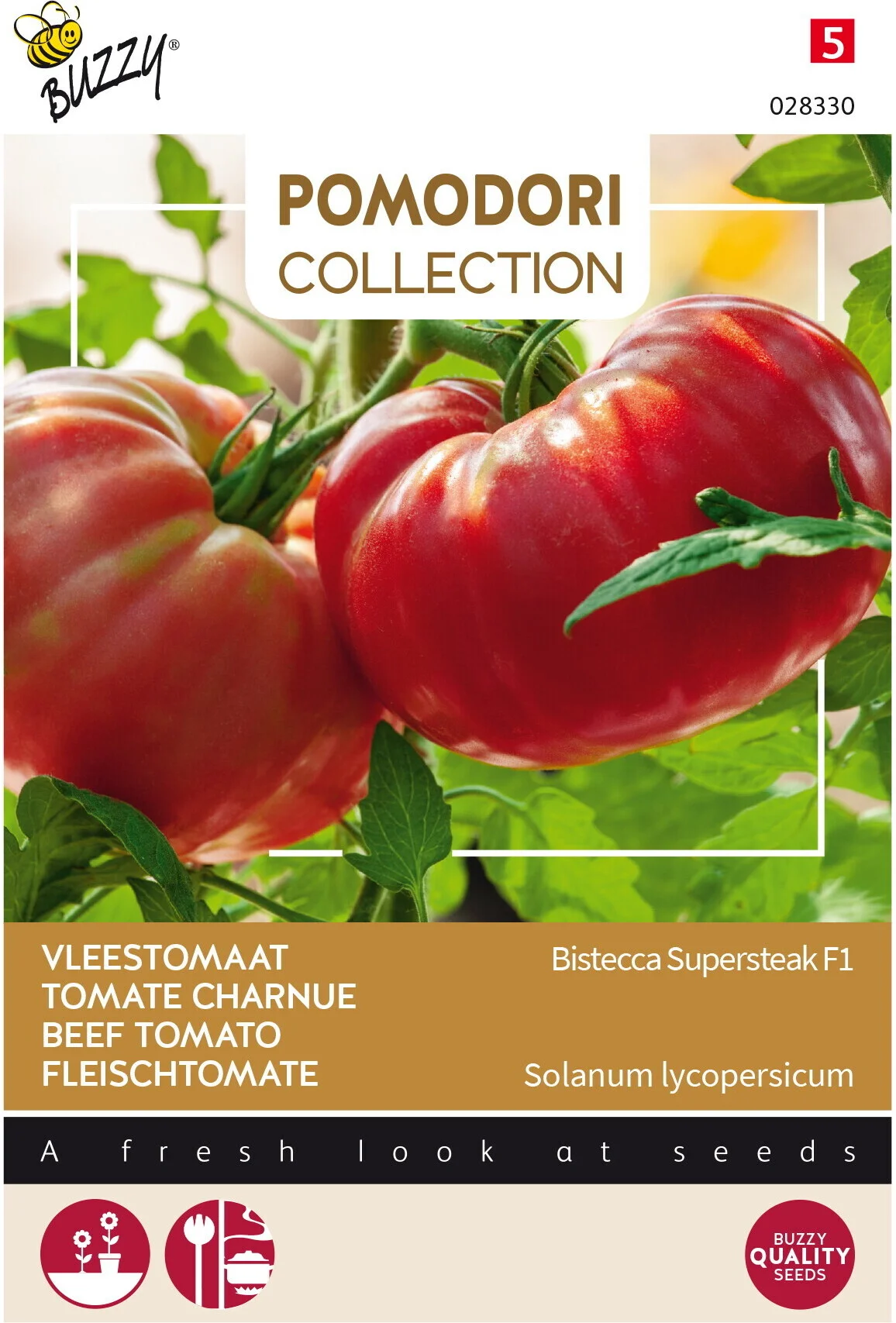 Buzzy® Pomodori groentezaad Vleestomaat (Lycopersicon esculentum 'Bistecca' F1)