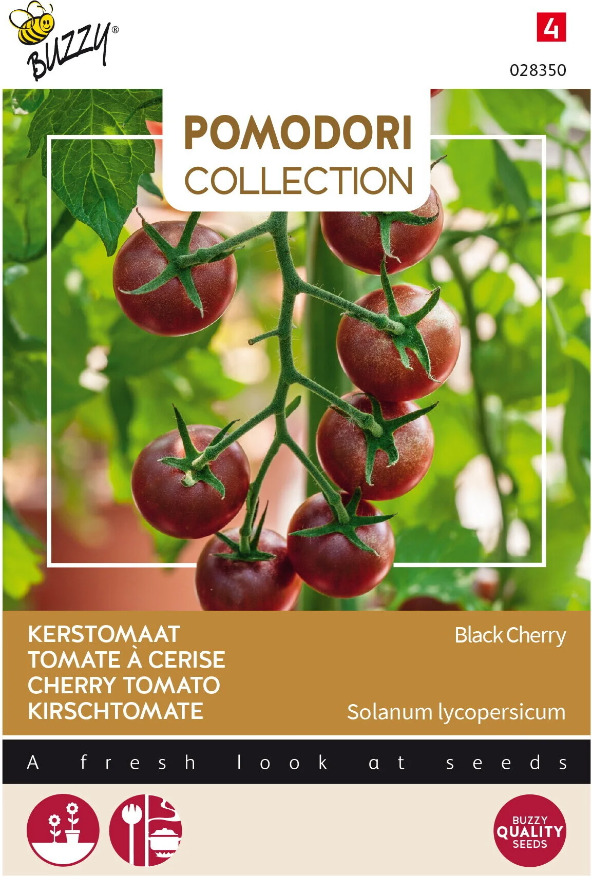 Buzzy® Pomodori groentezaad Kerstomaat (Lycopersicon esculentum 'Black Cherry')