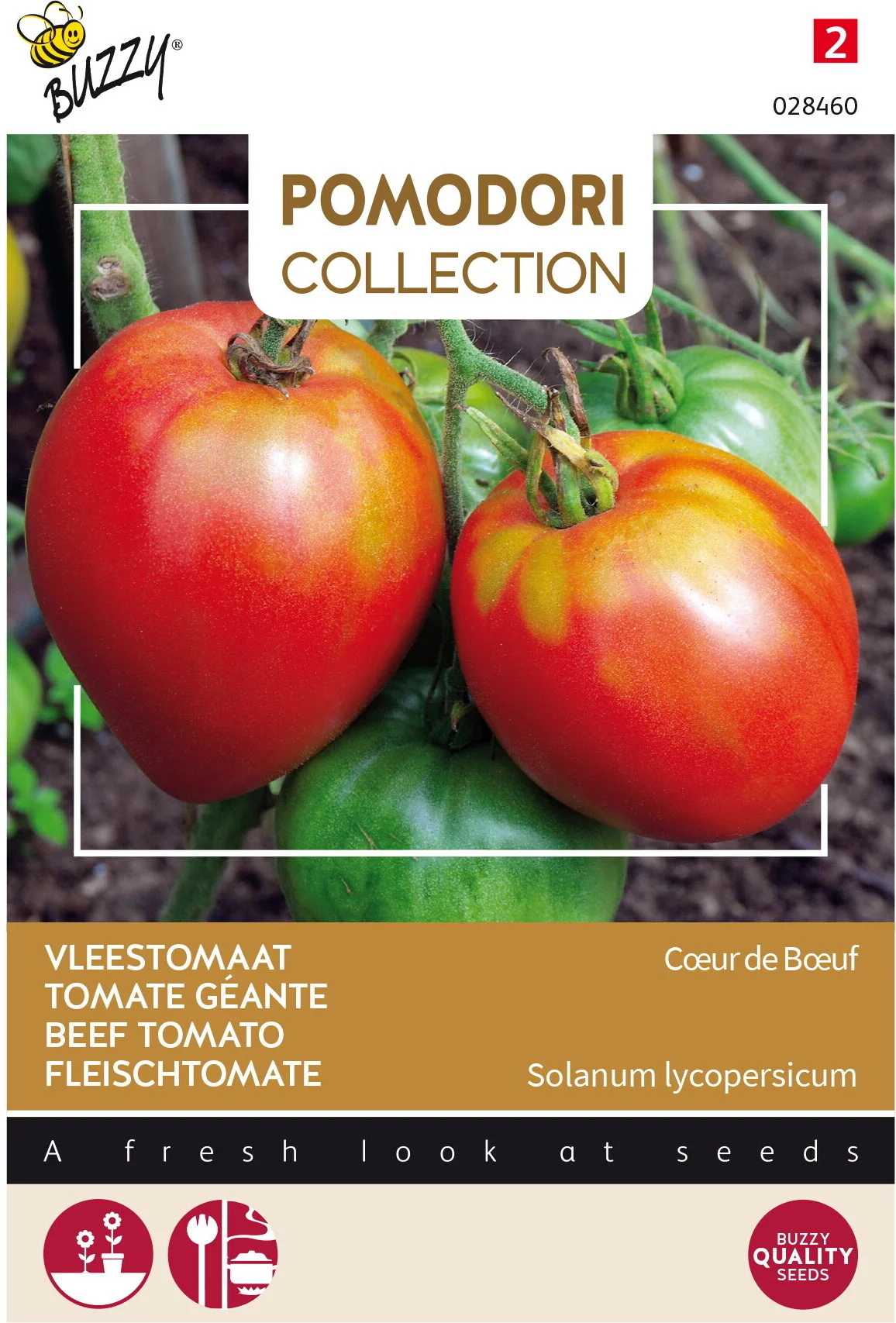 Buzzy® Pomodori groentezaad Vleestomaat (Lycopersicon esculentum 'Cœur de Bœuf')