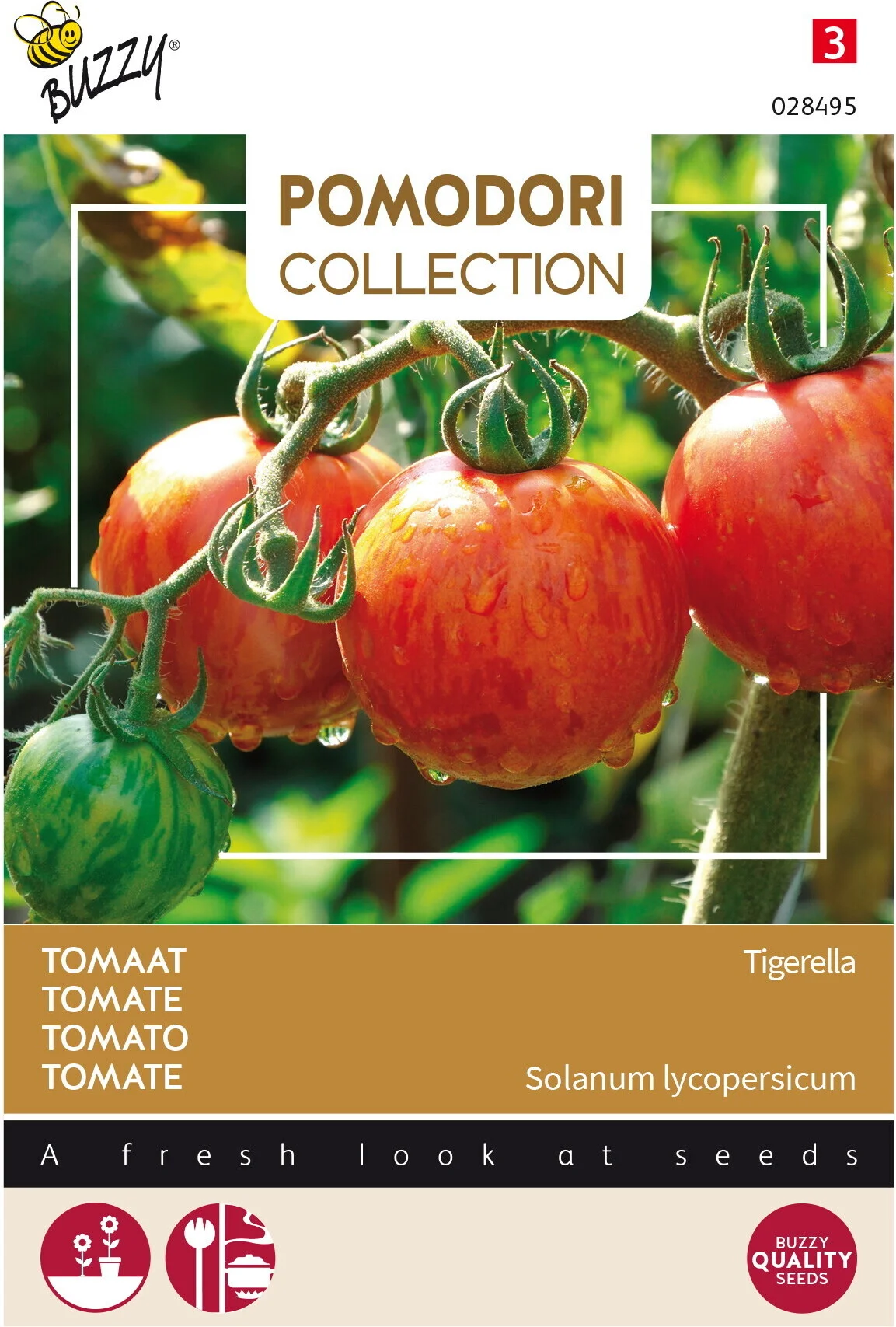 Buzzy® Pomodori groentezaad Tomaat (Lycopersicon esculentum 'Tigerella')