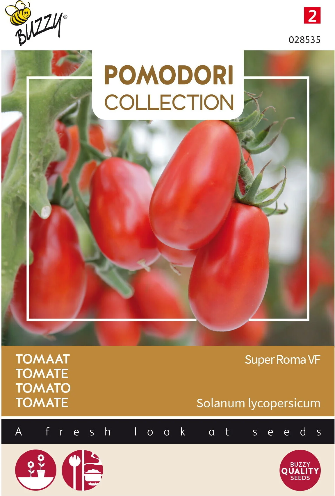 Buzzy® Pomodori groentezaad Tomaat (Lycopersicon esculentum 'Super Roma' VF)