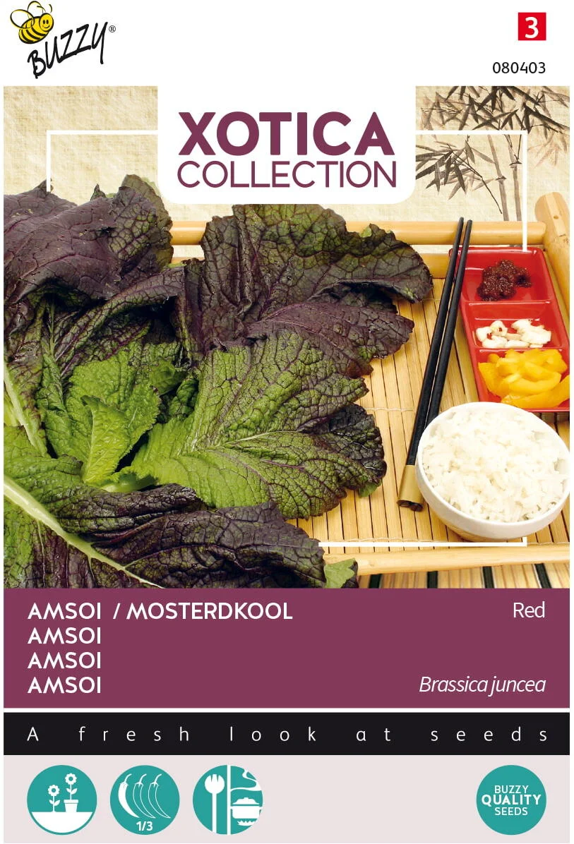 Buzzy® Xotica groentezaad Rode Amsoi (Brassica juncea)