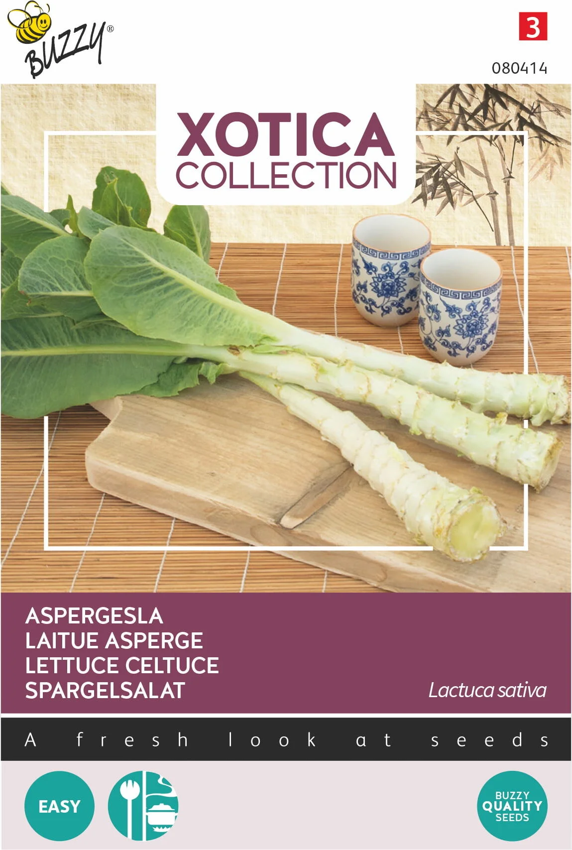 Buzzy Xotica groentezaad Aspergesla (Lactuca sativa 'Celtuce')