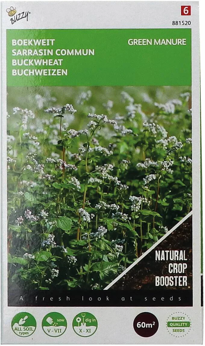Buzzy seeds groenbemester boekweit (Fagopyrum esculentum) 150 g