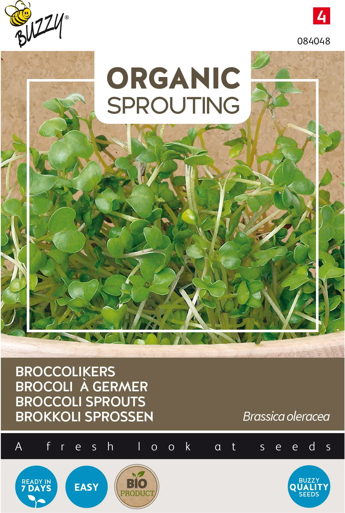 Buzzy Knip&Eet biologische kiemgroentezaad Broccolikers (Brassica oleracea var. italica)