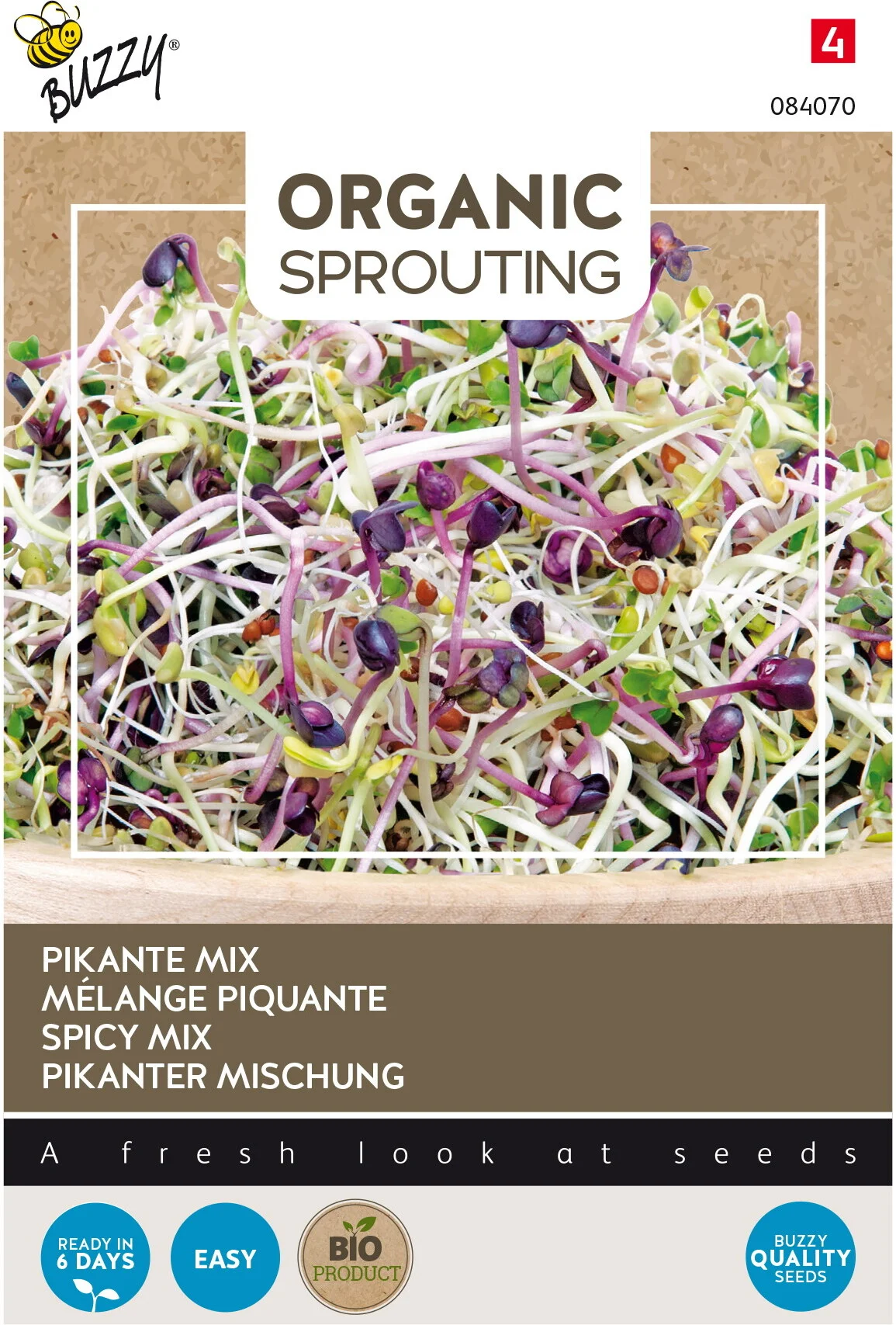 Buzzy Knip&Eet biologische groentezaad Pikant mengsel
