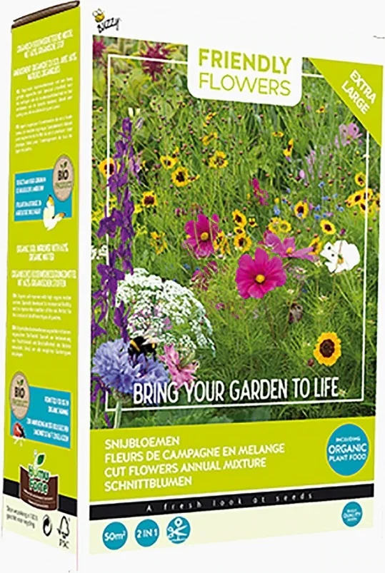 Buzzy Friendly Flowers bloemenzaadmengsel snijbloemen 50m2