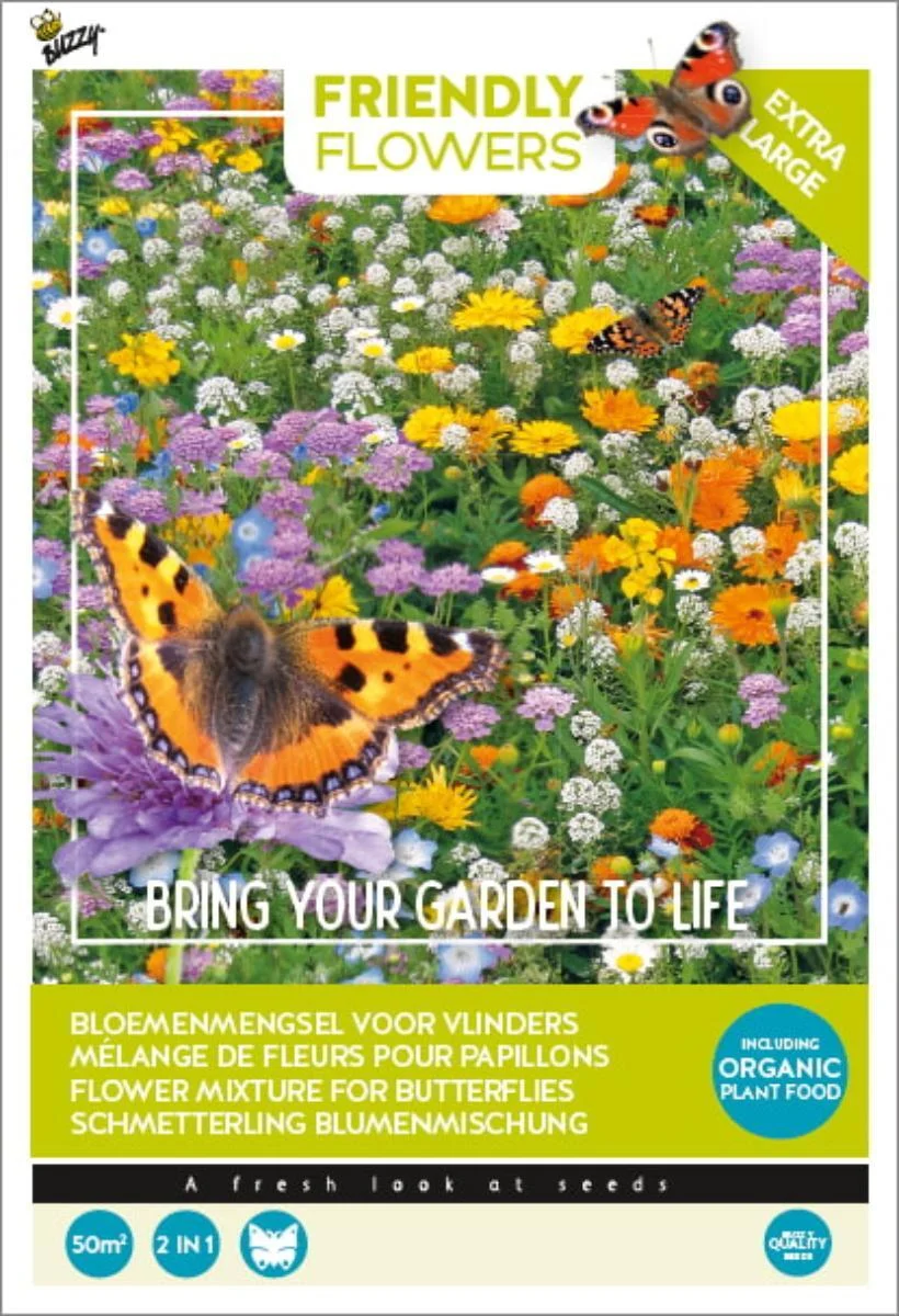 Buzzy Friendly Flowers Mix vlinders 50 m2