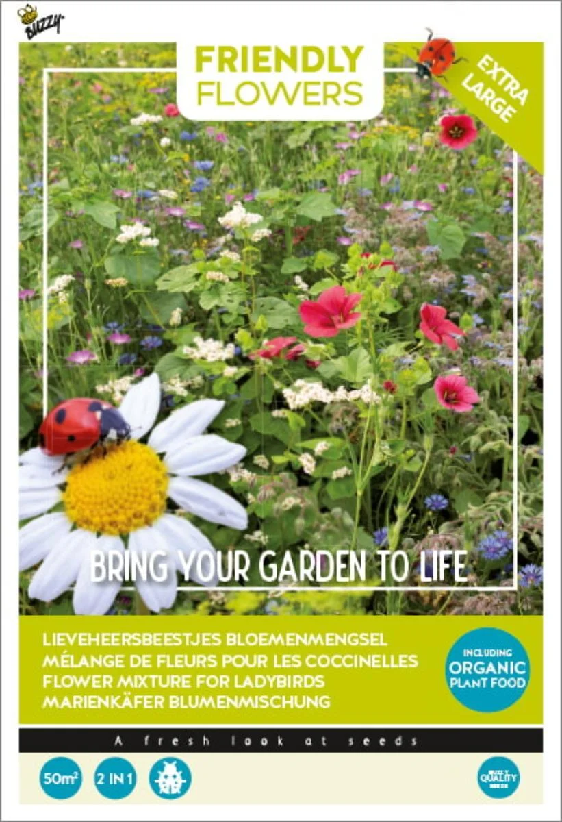 Buzzy Friendly Flowers Mix lieveheersbeestjes 50 m2
