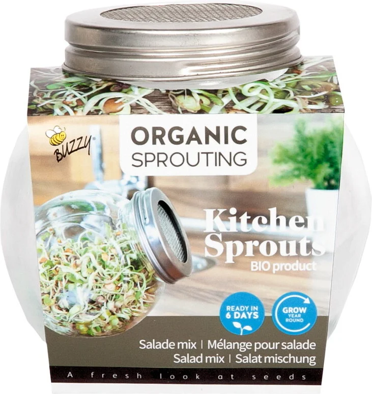 Biologische Buzzy kiemgroentezaad Salademix