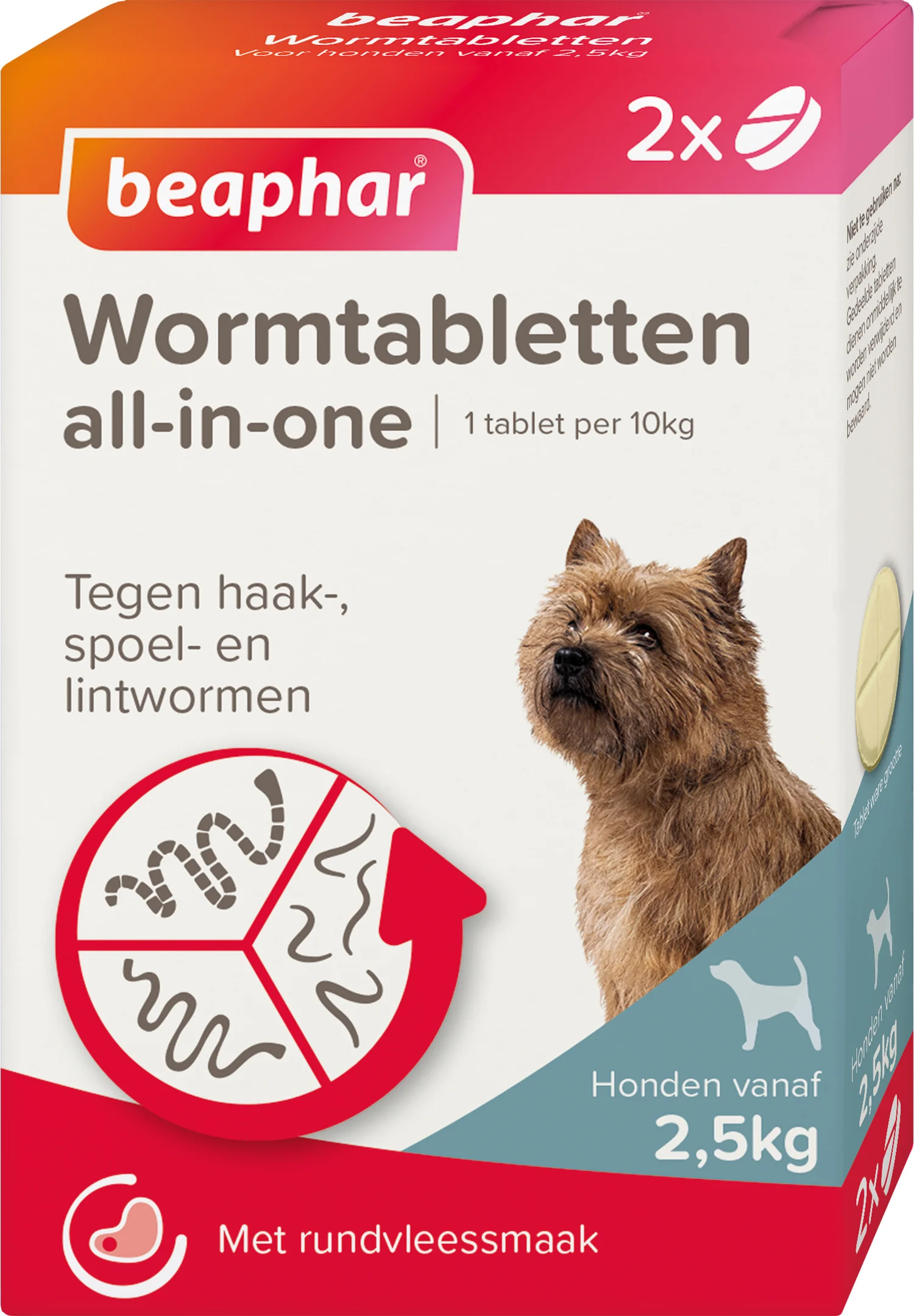 Beaphar wormtablet All-in-One hond 2,5-20 kg 2 stuks