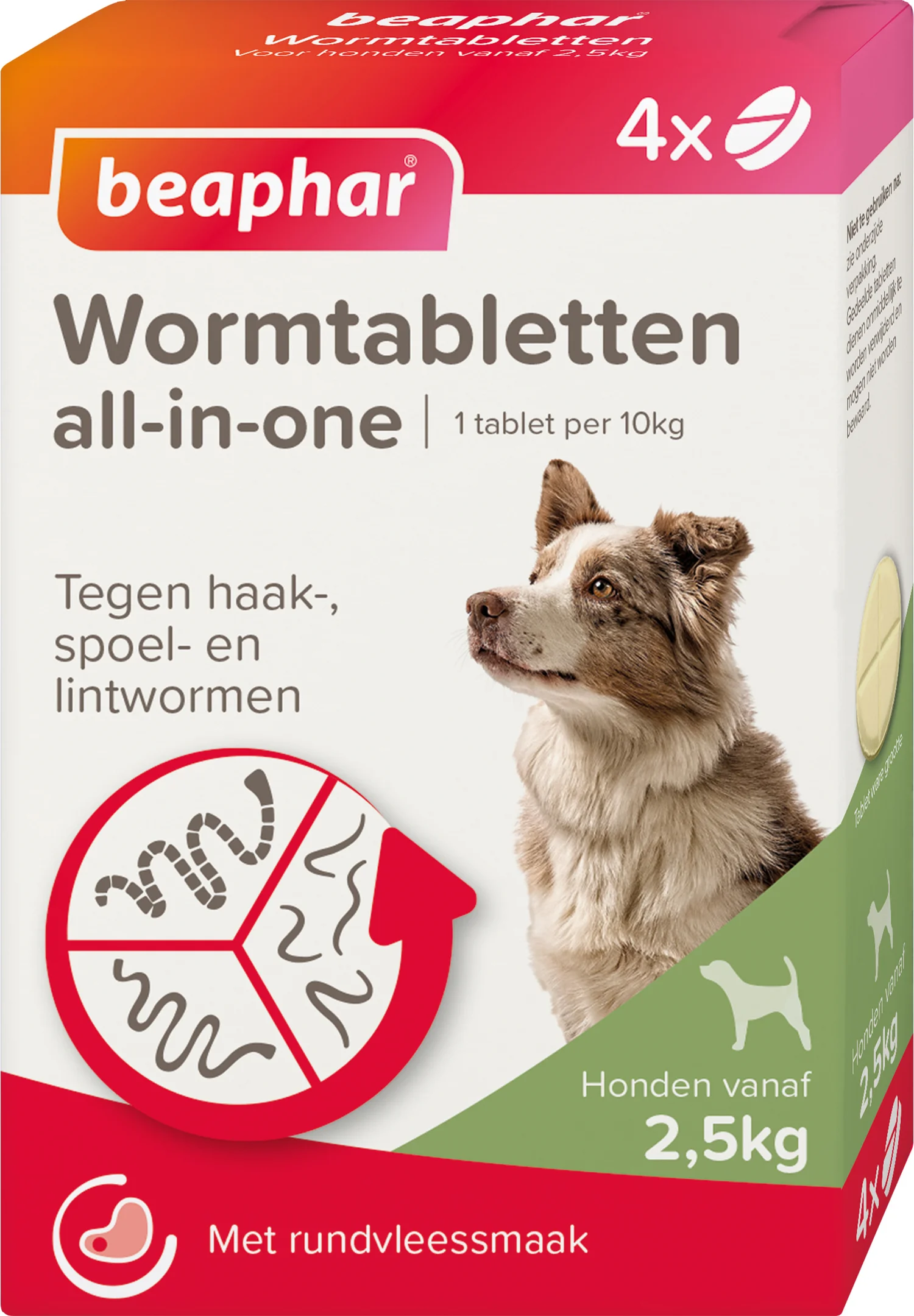 Beaphar wormtablet All-in-One hond 2,5-40 kg 4 stuks
