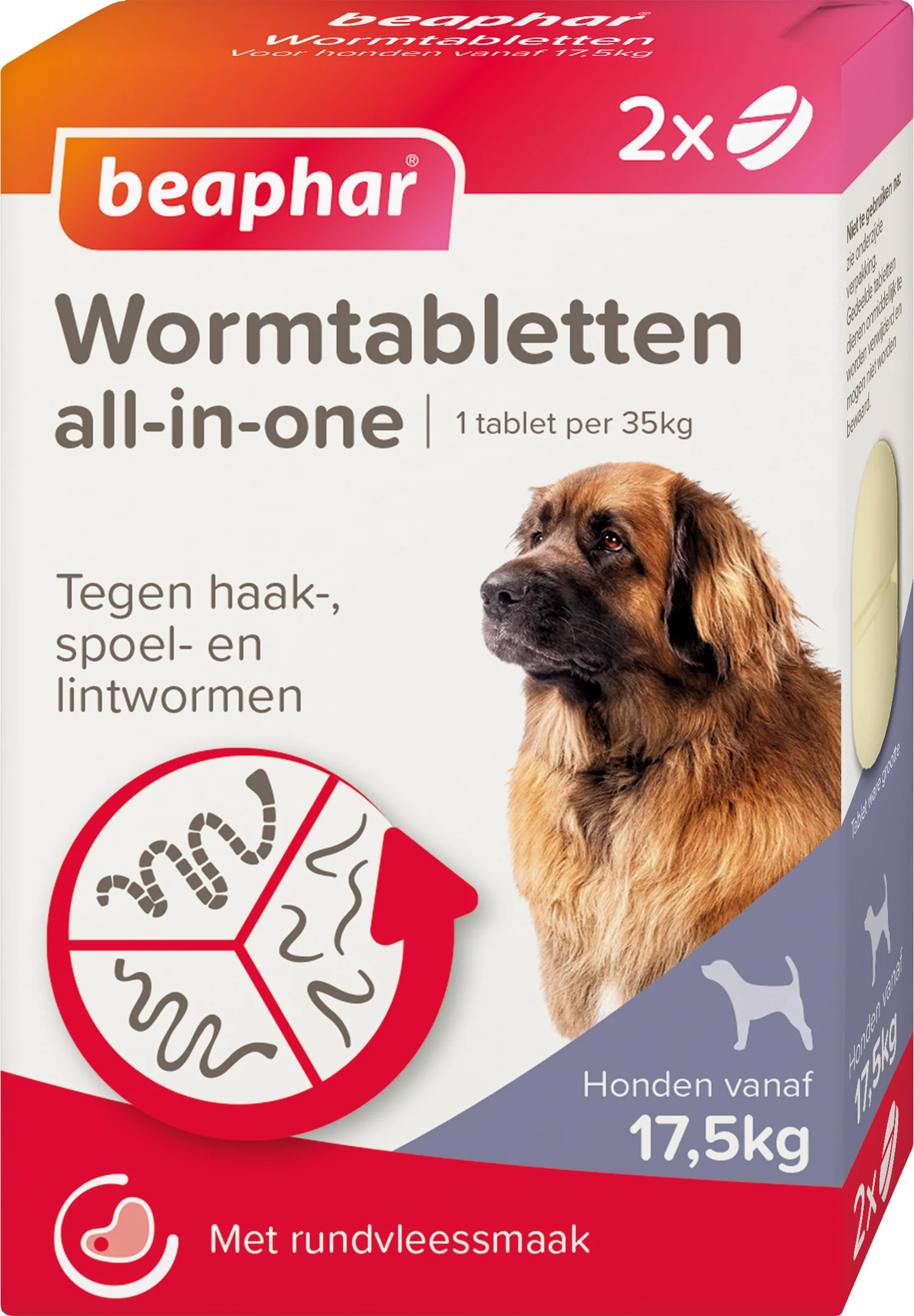 Beaphar wormtablet All-in-One hond 17,5-70 kg 2 stuks