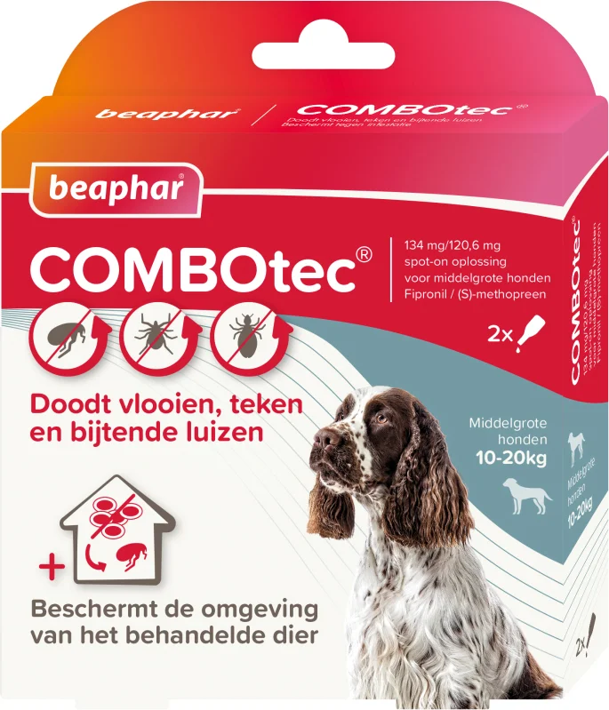 Beaphar vlooien- en tekenbestrijding COMBOtec 1,34 ml 2 stuks