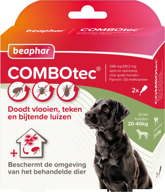 Beaphar vlooien- en tekenbestrijding COMBOtec 2,68 ml 2 stuks