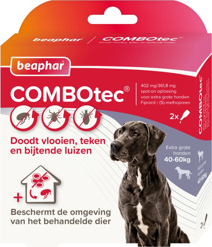 Beaphar vlooien- en tekenbestrijding COMBOtec 4,02 ml 2 stuks