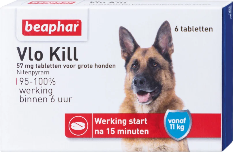 Beaphar vlooientabletten Vlo Kill hond vanaf 11 kg 6 stuks