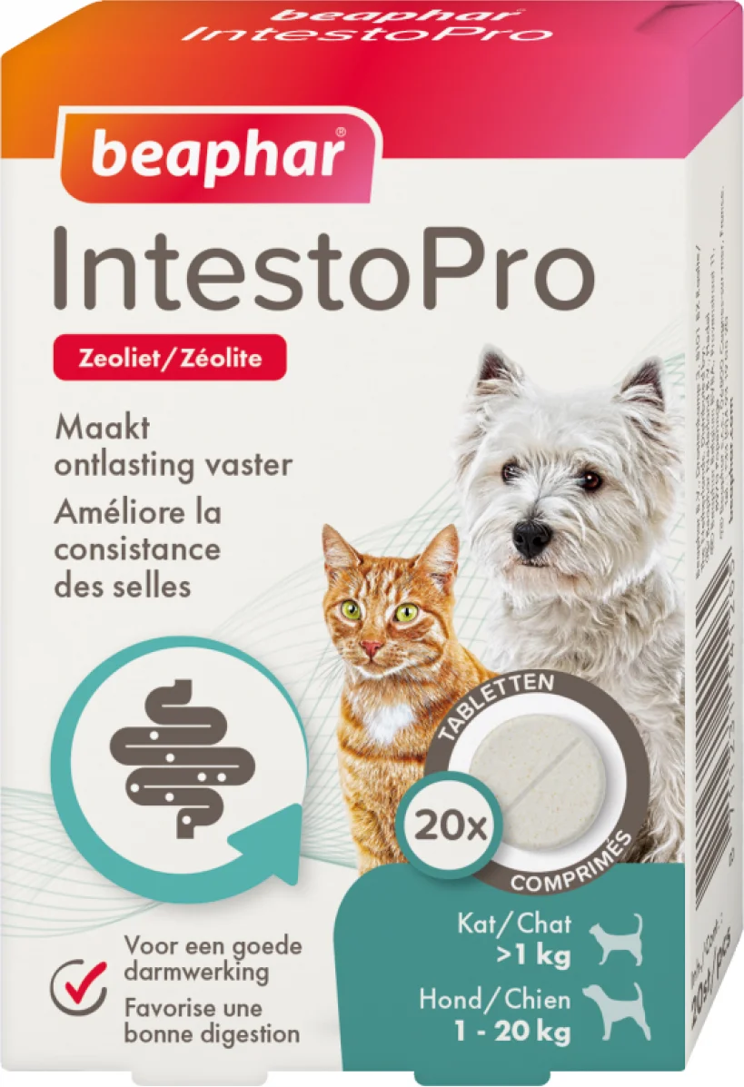 Beaphar tabletten IntestoPro honden en katten tot 20 kg 20 stuks