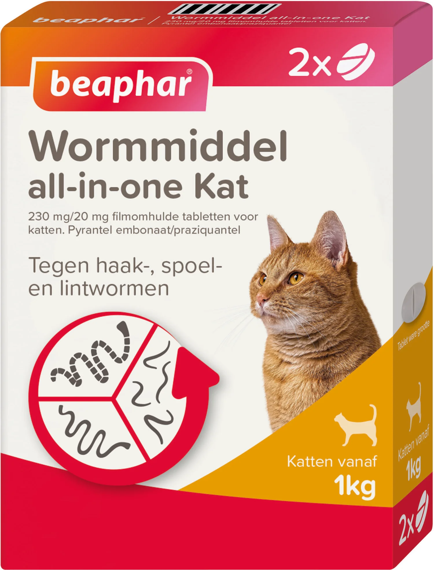 Beaphar ontwormingsmiddel All-in-One tabletten kat klein 2 stuks