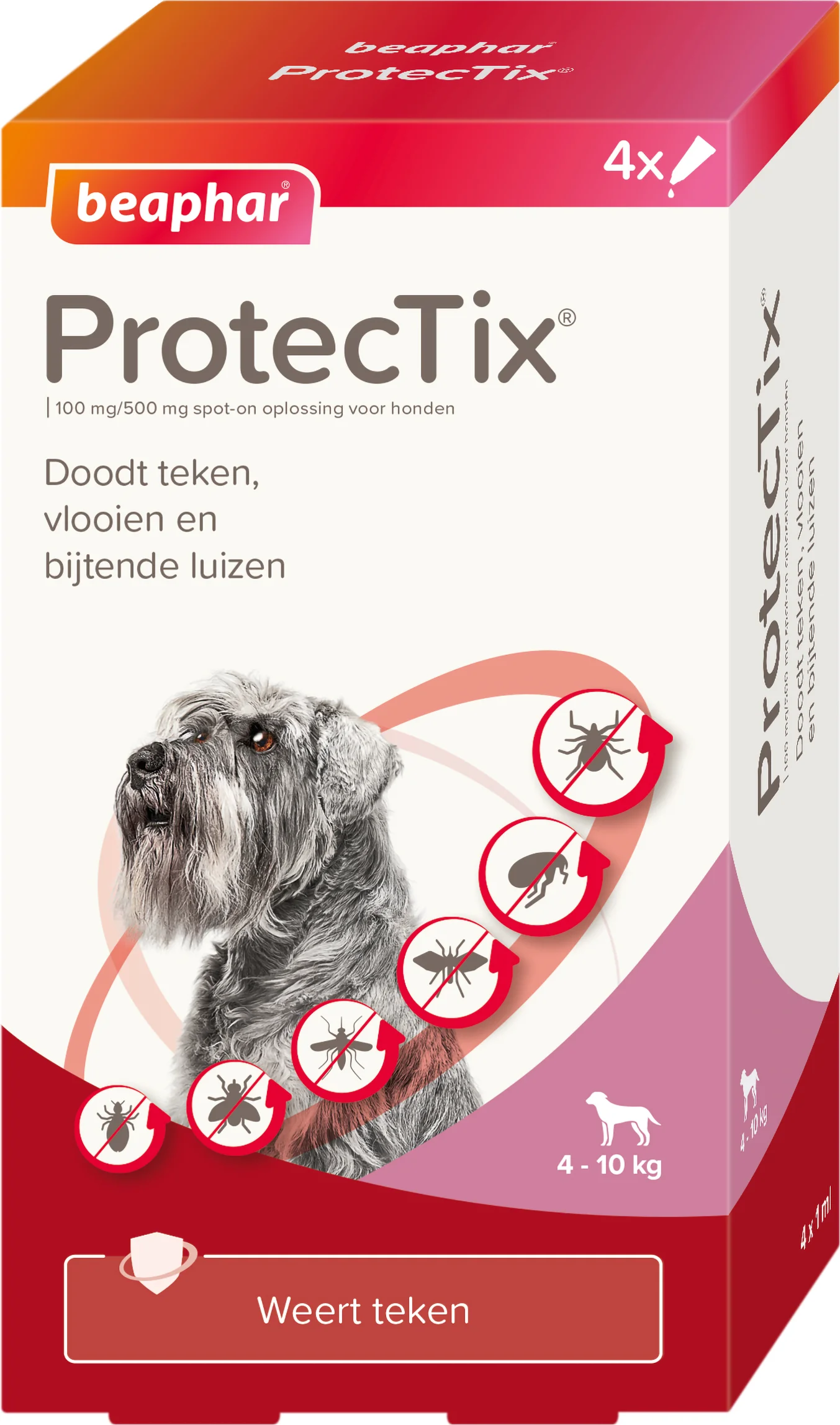 Beaphar vlooiendruppels ProtecTix hond 4-10 kg 4 stuks