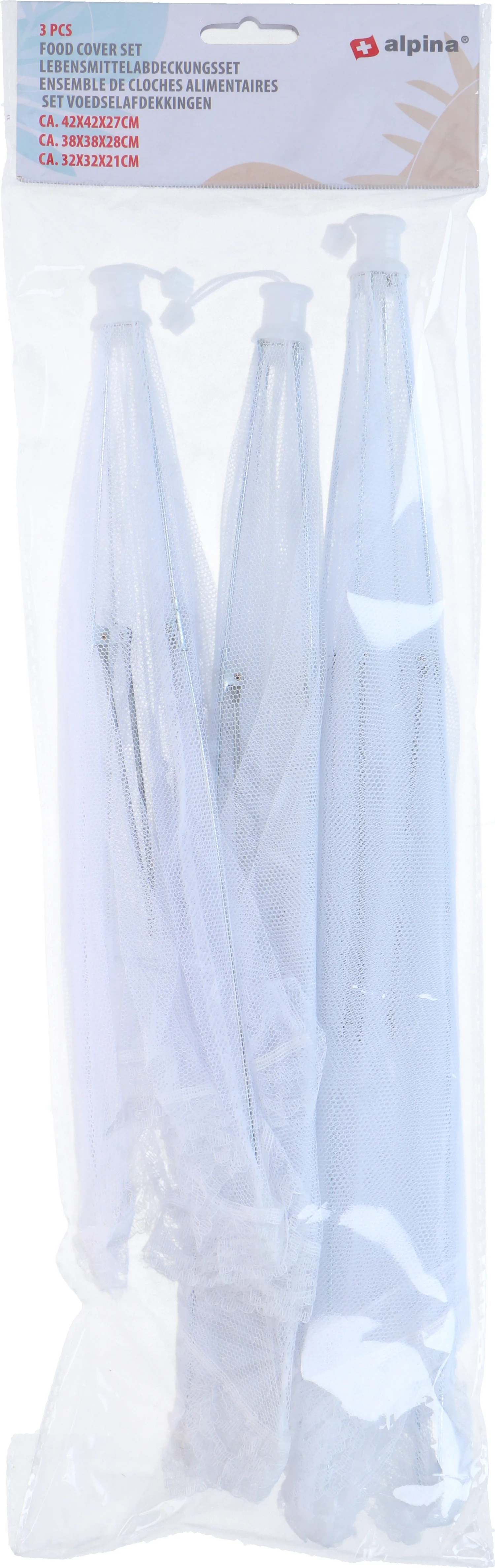 Alpina vliegenkap opvouwbaar wit 42 x 26 x 42 cm 3 stuks