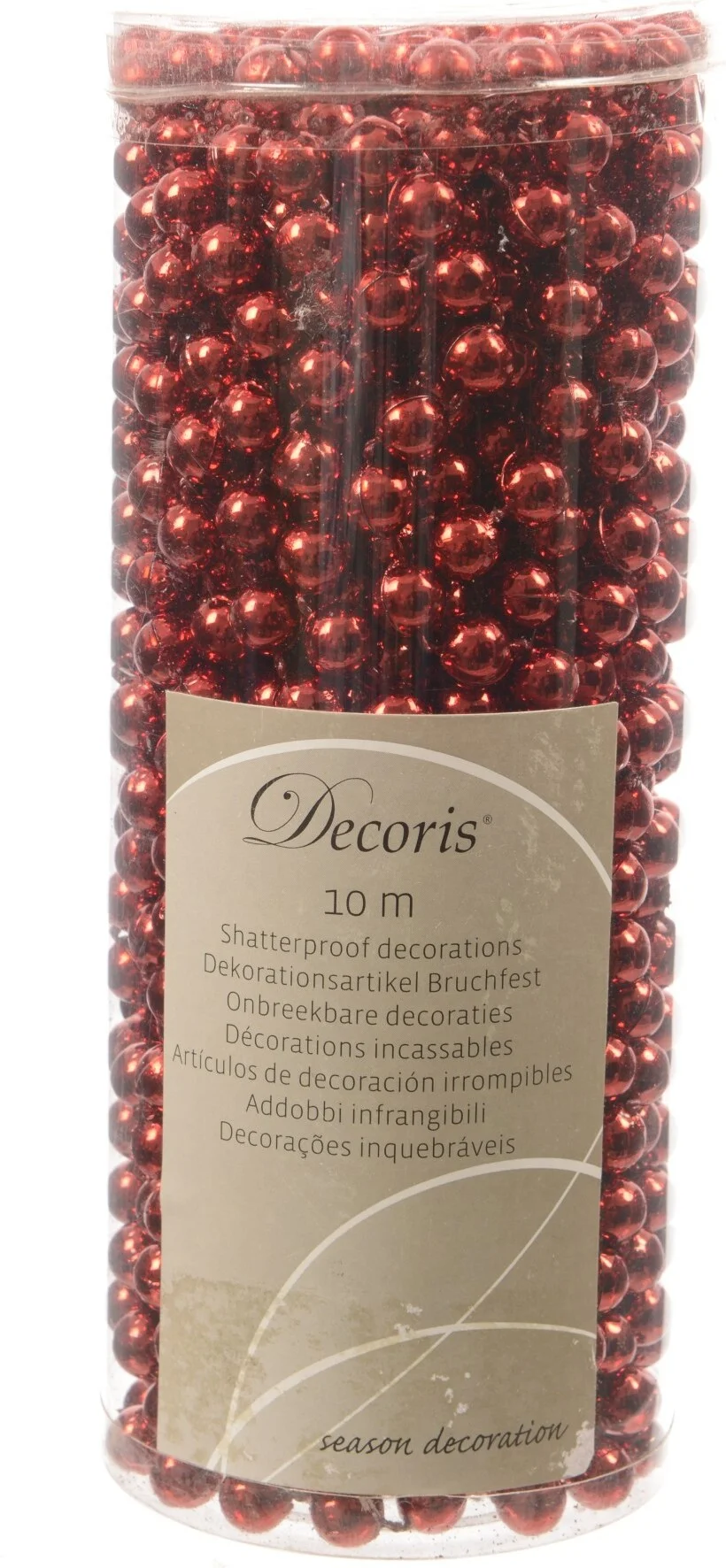 Decoris kralenketting Marilene rood 10 m
