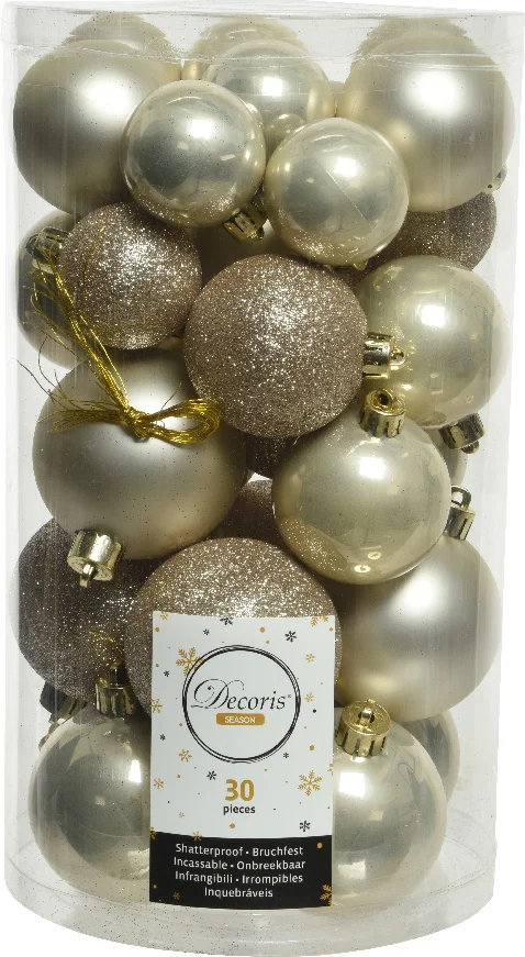 Decoris kerstbal multi D 6 cm 30 stuks