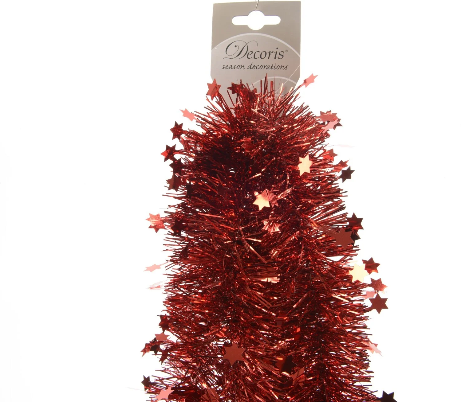 Decoris slinger lametta sterren kerstrood 270 cm