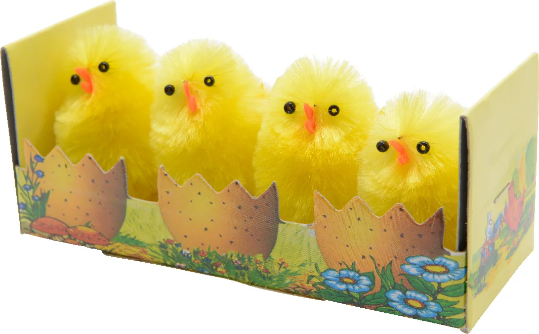 Decoris kuikens geel 4 cm 4 stuks