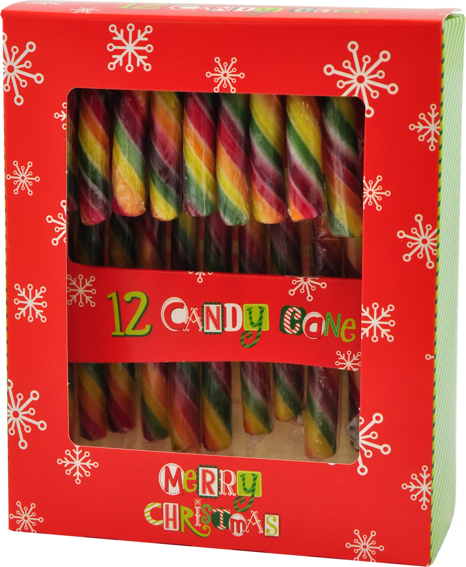 Candy Cane regenboog zuurstok in geschenkverpakking 12 stuks