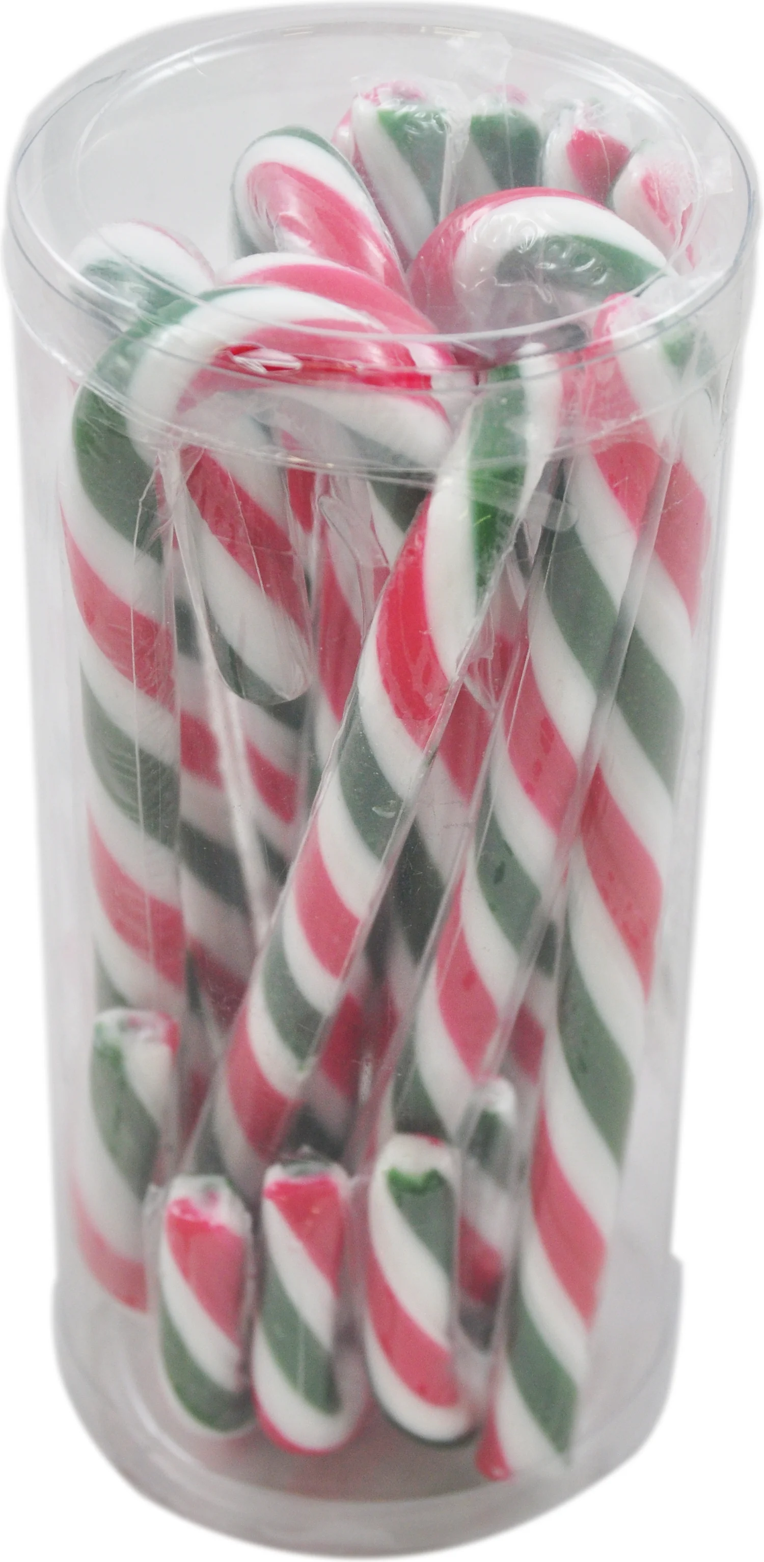 Candy Cane zuurstok in koker rood / wit / groen 12 stuks
