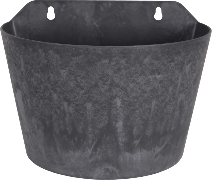 Artstone muur bloempot Claire zwart 24 x 16 x 18 cm