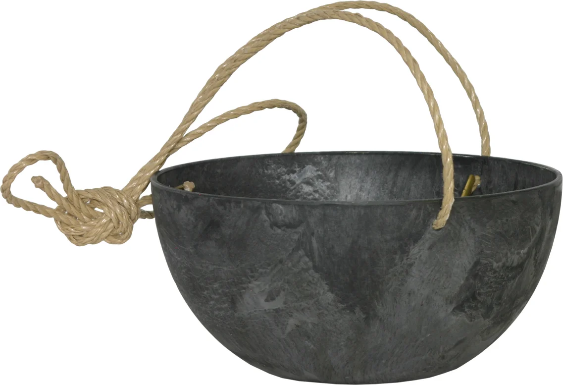 Artstone hangpot Fiona D 31 H 15 cm zwart
