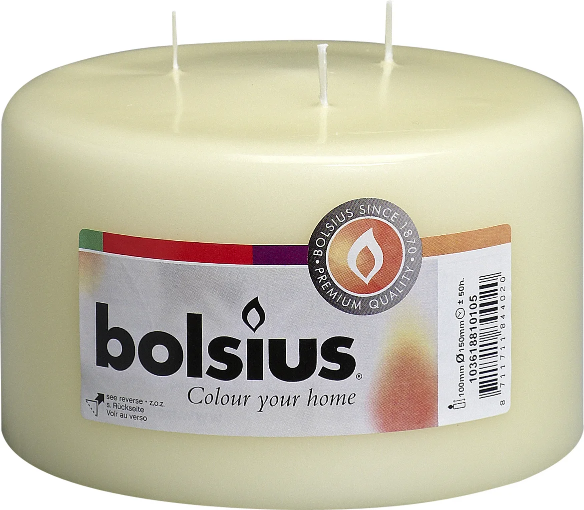 Bolsius stompkaars crème D 15 H 10 cm