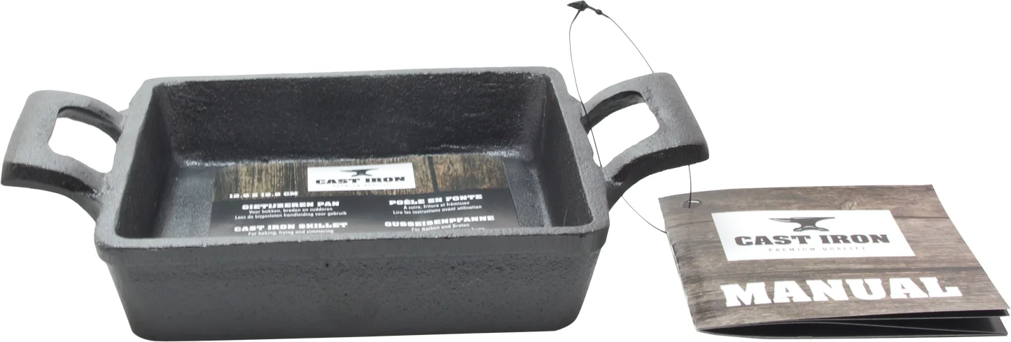 Cast Iron ovenschaal gietijzer zwart 12,8 x 12,8 x 3,3 cm